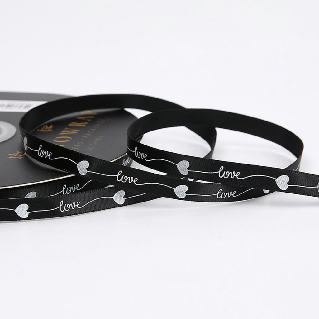 80-Yard Love Print Ribbon - Black
