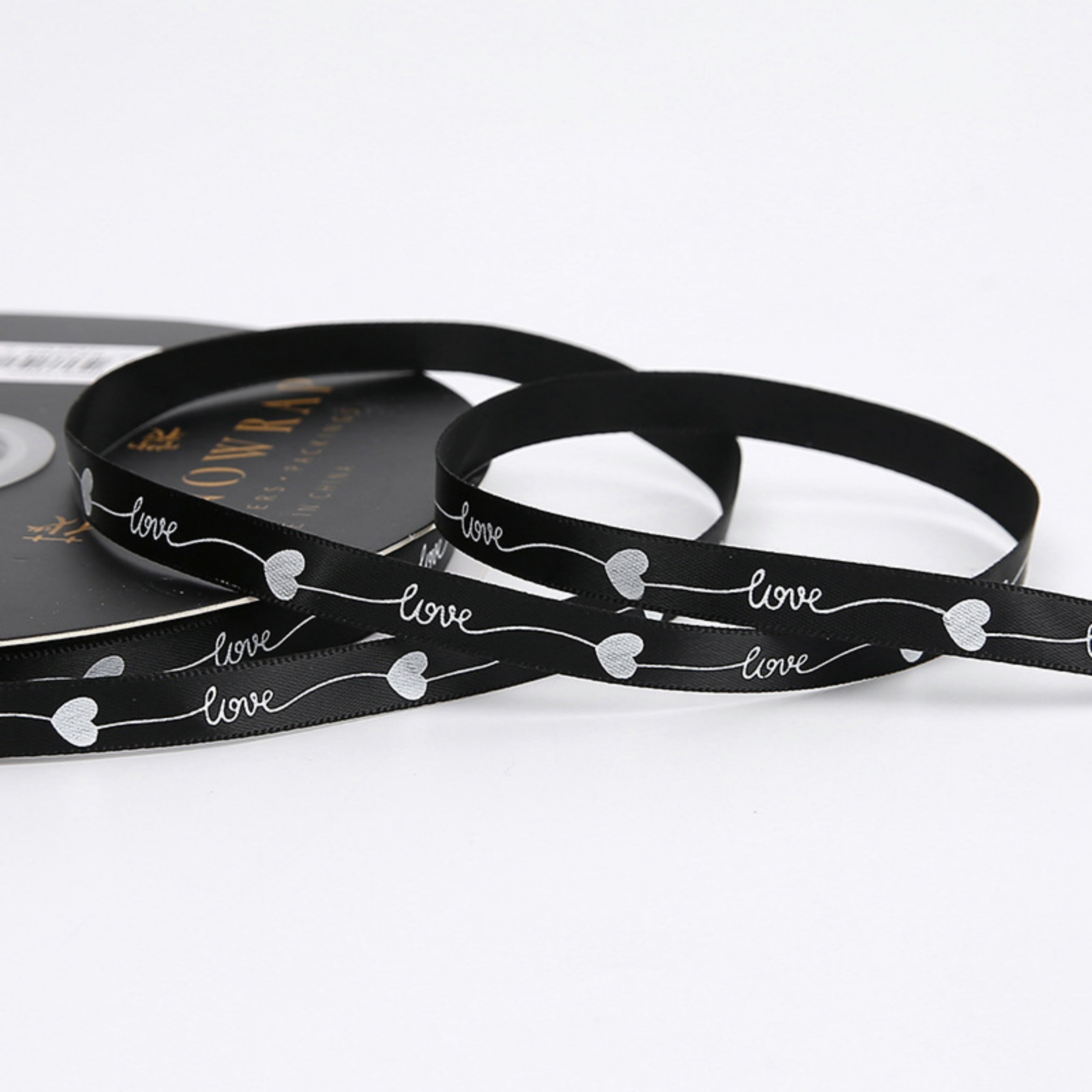 80-Yard Love Print Ribbon - Black