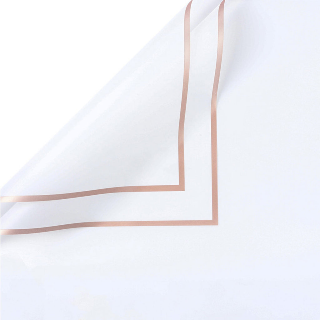 Gold Edge Wrapping Paper - White
