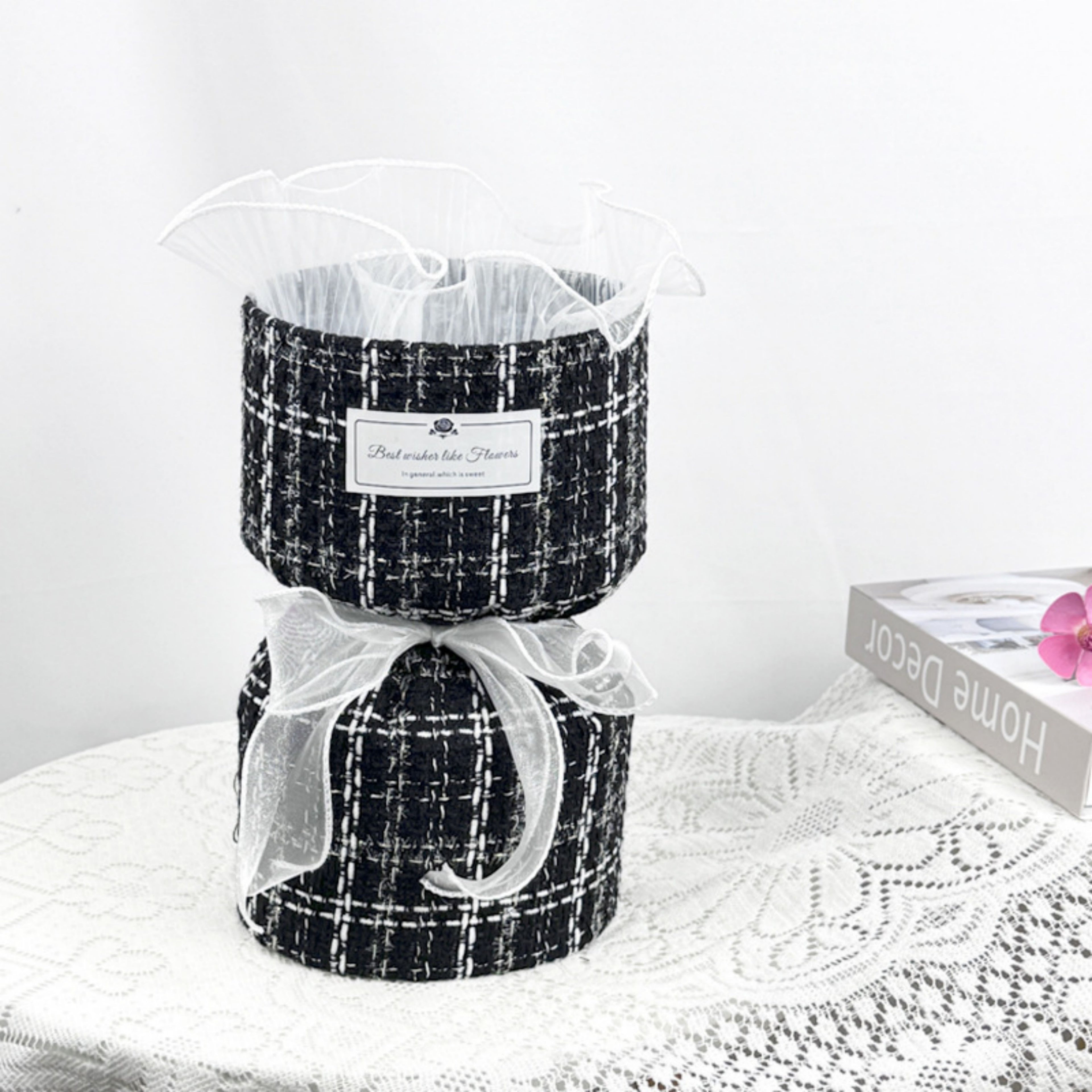Bouquet Fabric Wrap - Black