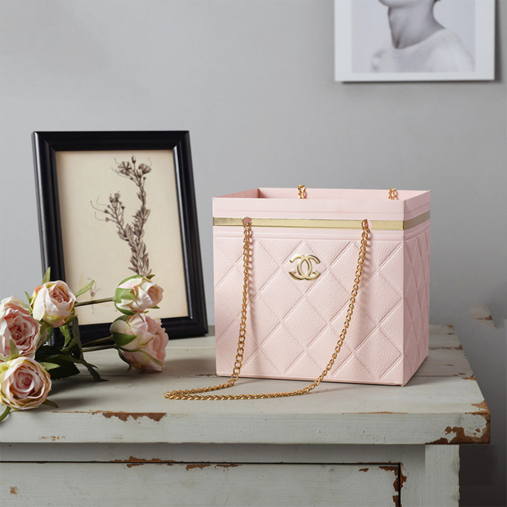 Flower Box with Chain Handles - Pink
