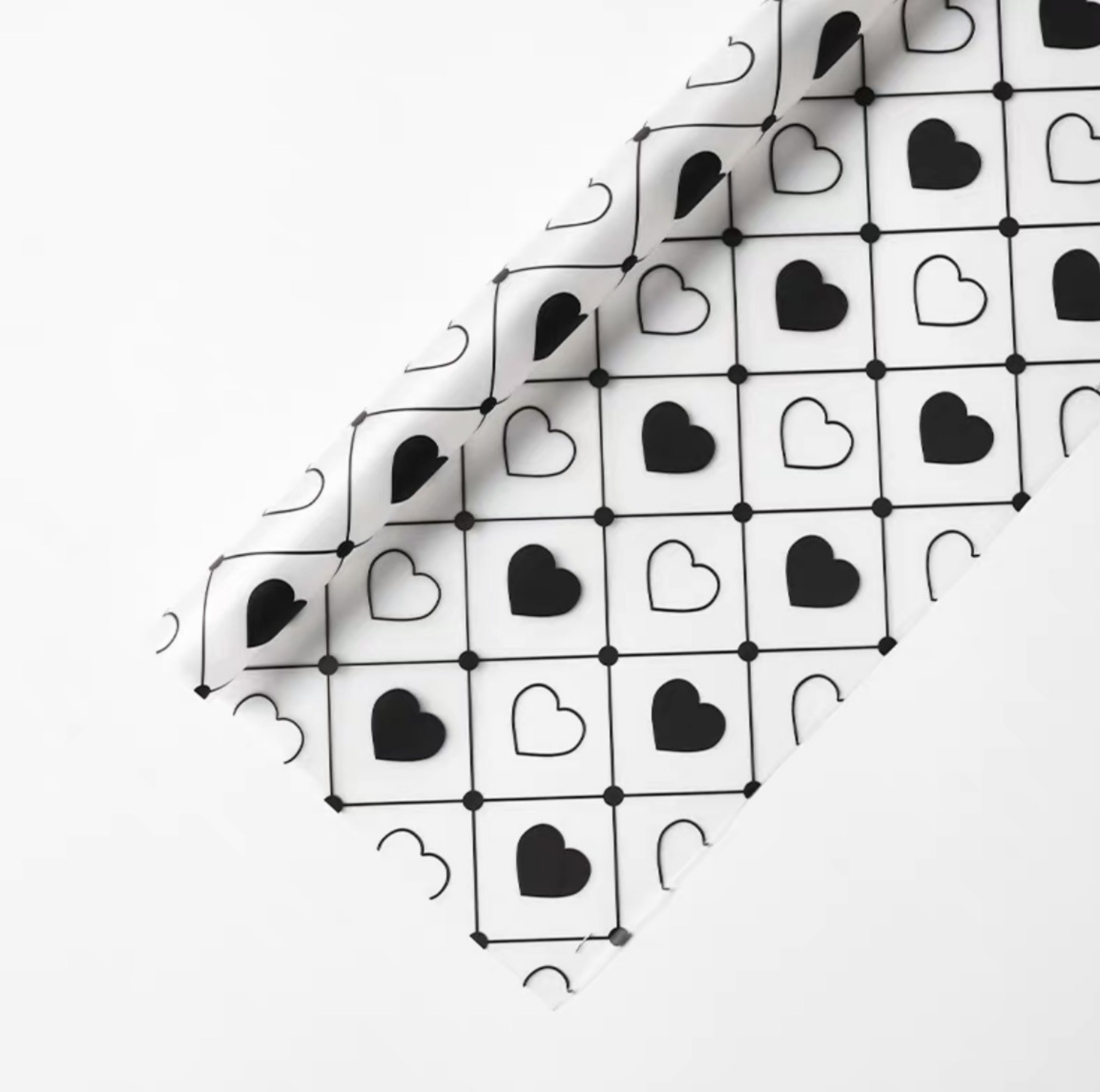 Valentine Wrapping Paper - Black