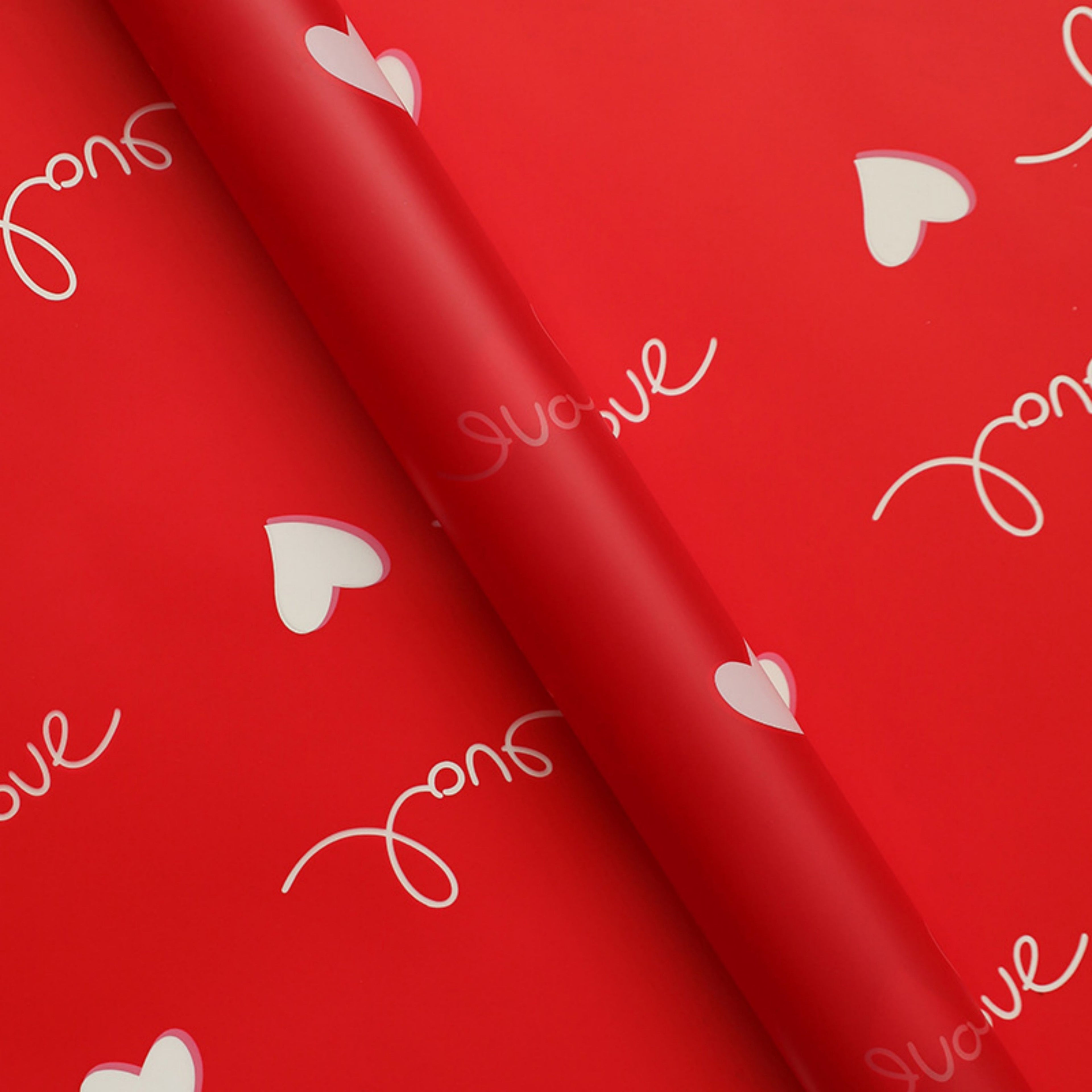 Classic Heart Print Wrapping Paper - Red