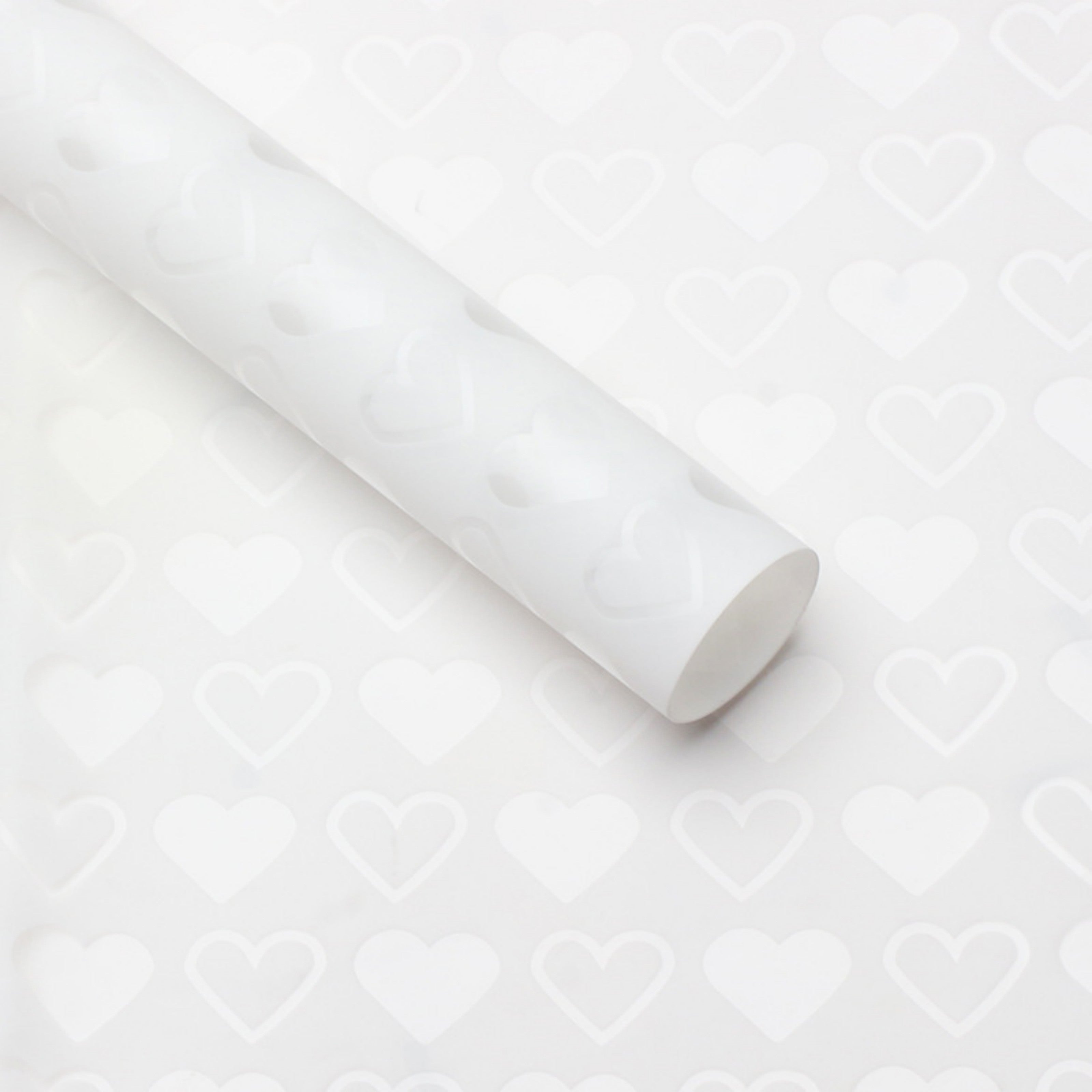 Mini Hearts Wrapping Paper - White