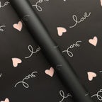 Classic Heart Print Wrapping Paper - Black