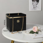 Flower Box with Chain Handles - Black