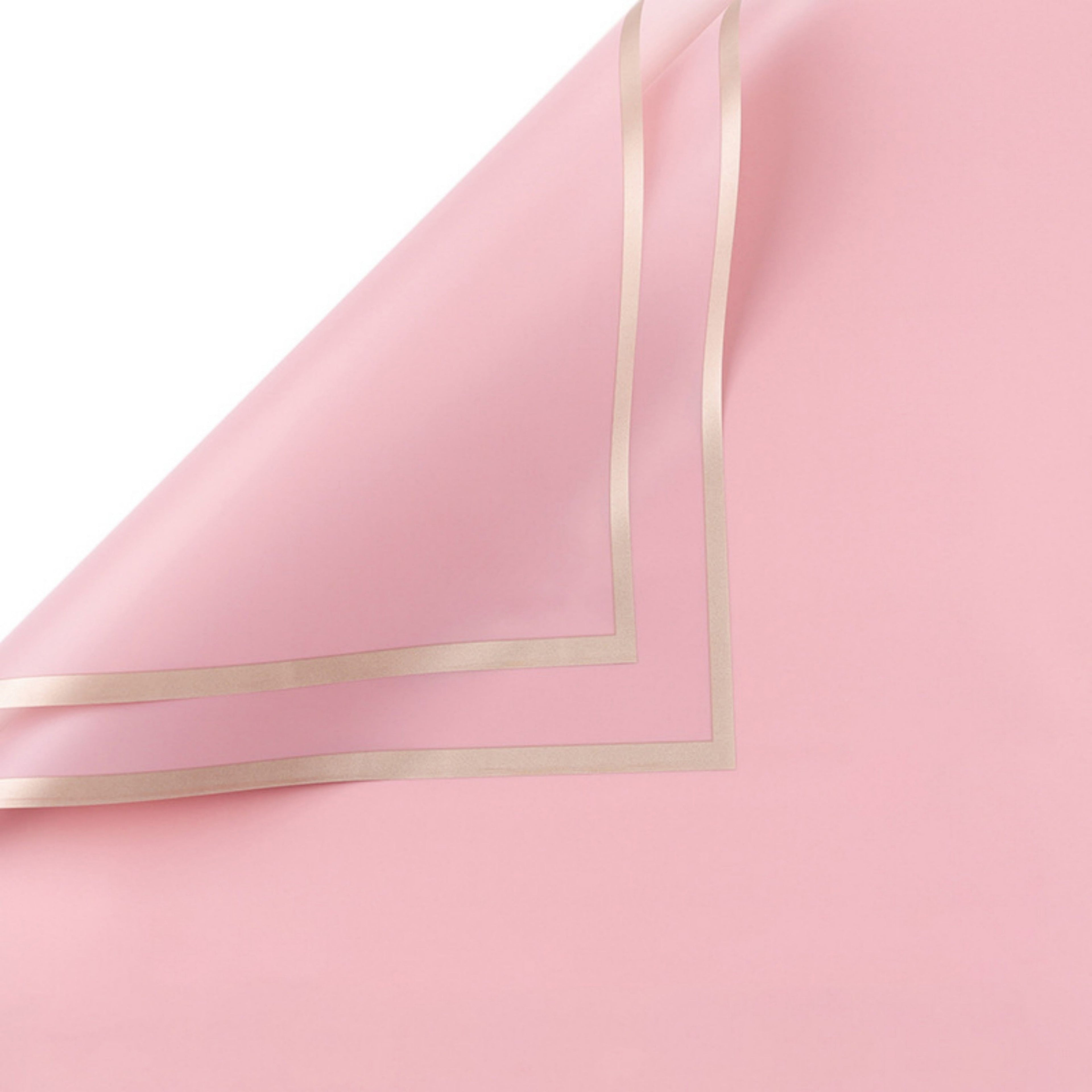 Gold Edge Wrapping Paper - Pink