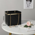 Flower Box with Chain Handles - Black