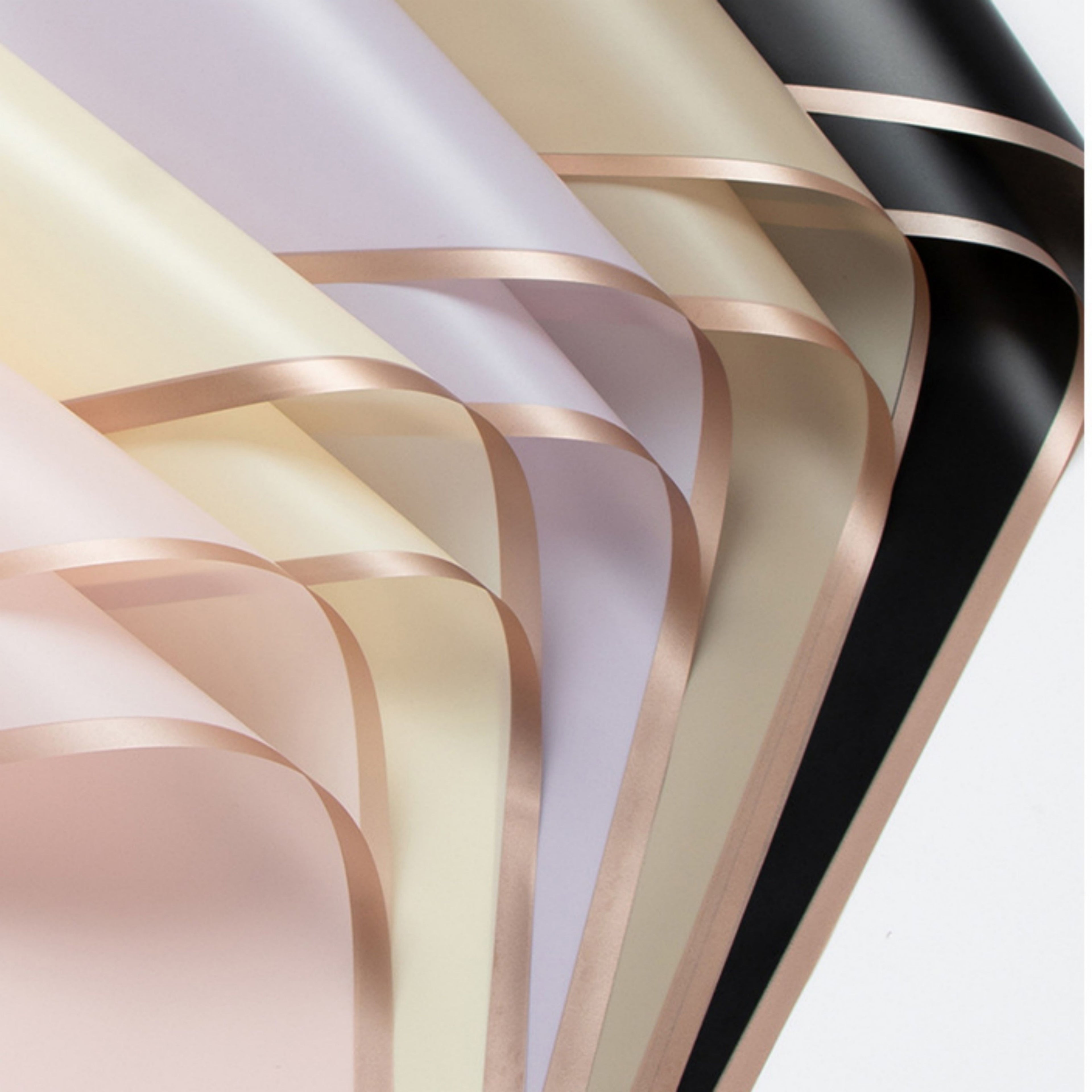 Gold Edge Wrapping Paper - Black