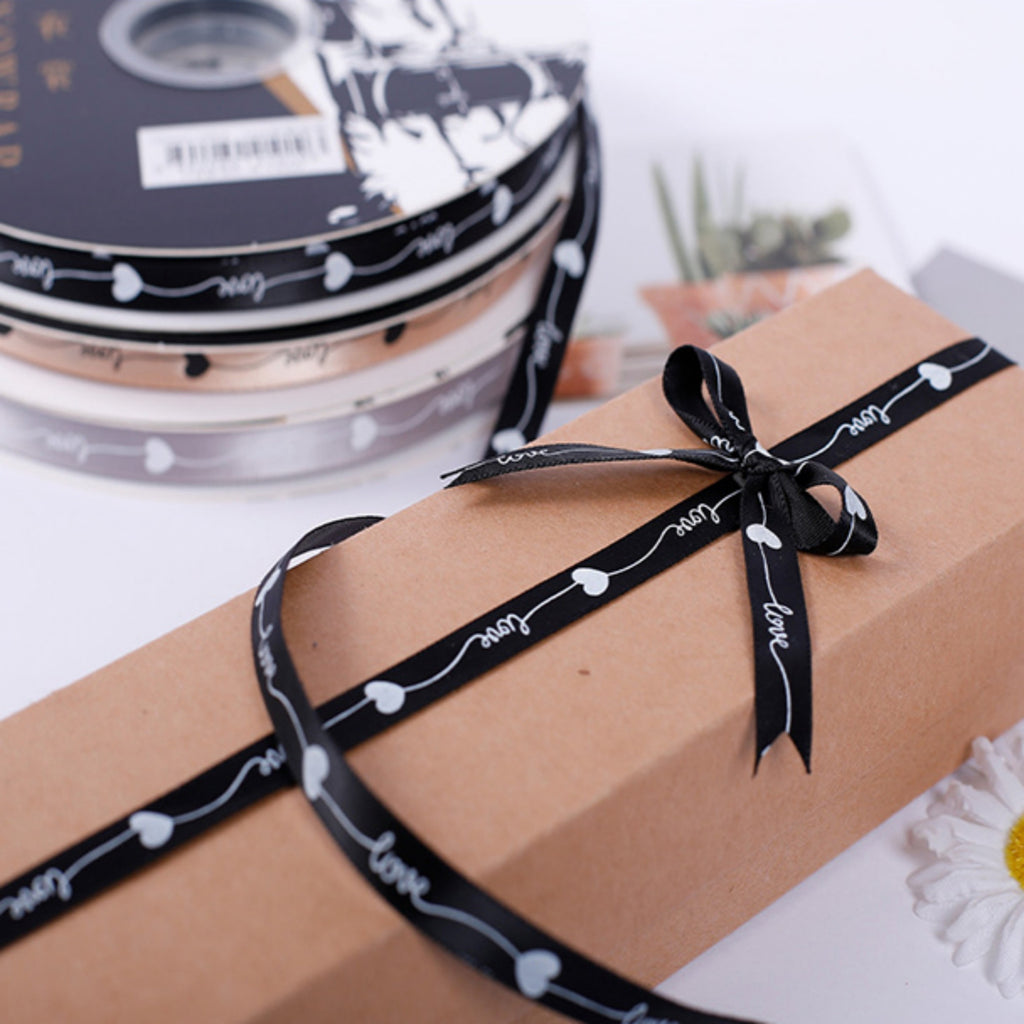 80-Yard Love Print Ribbon - Black