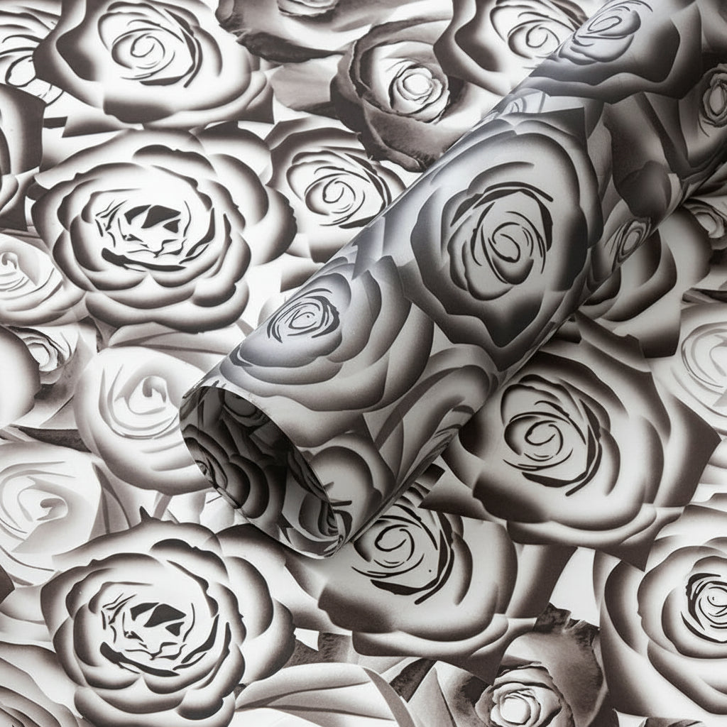 Rose Wrapping Paper - Black