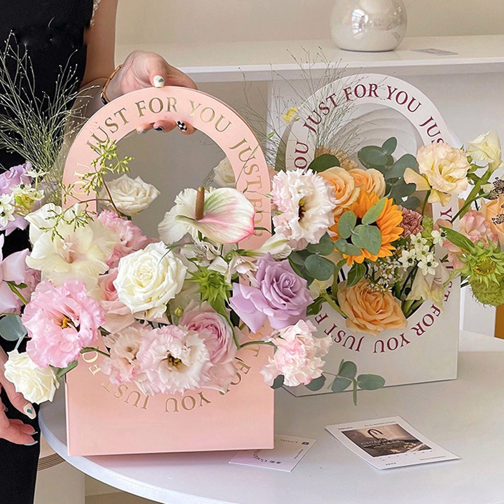 Just For You Floral Basket - White