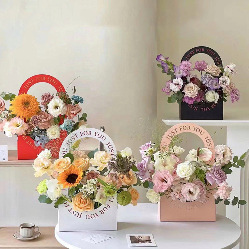 Just For You Floral Basket - White