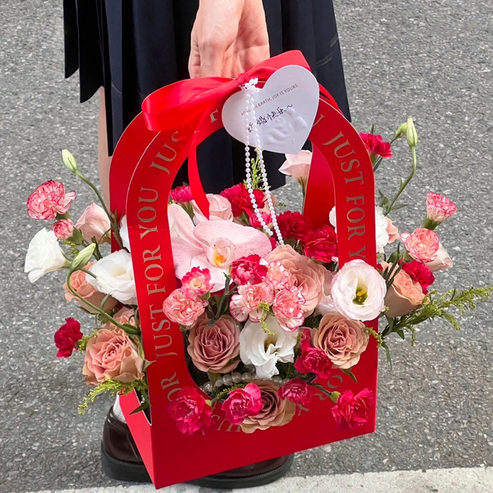 Just For You Floral Basket - Red